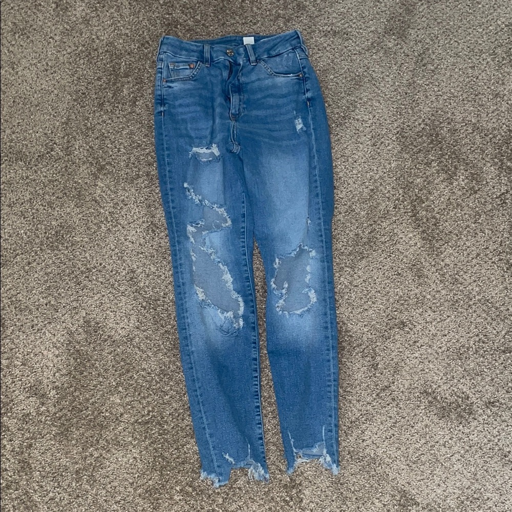 Women's Blue Distressed Jeans
